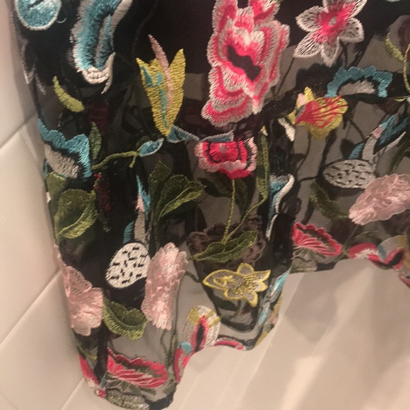 Perfect black floral dress 👗Cynthia Roxley💃sz L - Picture 3 of 5